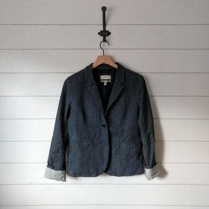 J Crew Polkadot Cotton Schoolboy Blazer Size 10